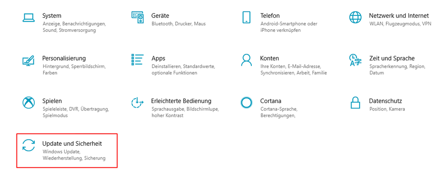 Update und Sicherheit